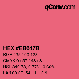 Color code: HEX #EB647B | qconv.com