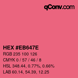 Color code: HEX #EB647E | qconv.com
