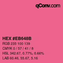 Color code: HEX #EB648B | qconv.com