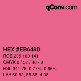 Color code: HEX #EB648D | qconv.com