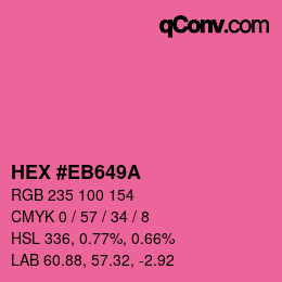 Color code: HEX #EB649A | qconv.com