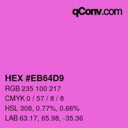 Color code: HEX #EB64D9 | qconv.com