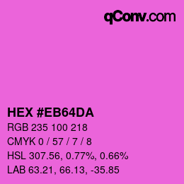 Color code: HEX #EB64DA | qconv.com