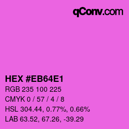 Color code: HEX #EB64E1 | qconv.com