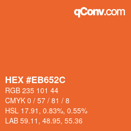 Color code: HEX #EB652C | qconv.com