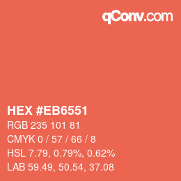 Color code: HEX #EB6551 | qconv.com