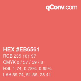 Color code: HEX #EB6561 | qconv.com