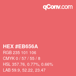 Color code: HEX #EB656A | qconv.com