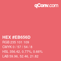 Color code: HEX #EB656D | qconv.com