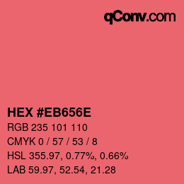 Color code: HEX #EB656E | qconv.com