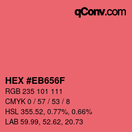 Color code: HEX #EB656F | qconv.com