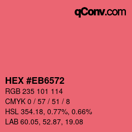 Color code: HEX #EB6572 | qconv.com