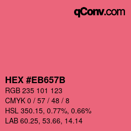 Color code: HEX #EB657B | qconv.com