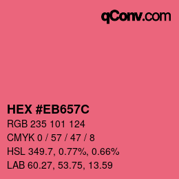 Color code: HEX #EB657C | qconv.com