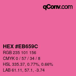 Color code: HEX #EB659C | qconv.com