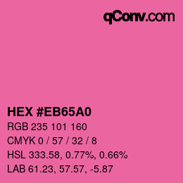 Color code: HEX #EB65A0 | qconv.com