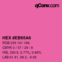 Color code: HEX #EB65A6 | qconv.com