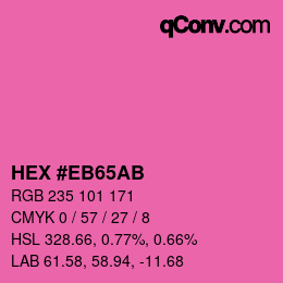 Color code: HEX #EB65AB | qconv.com