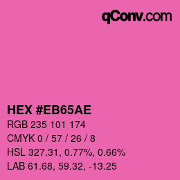 Color code: HEX #EB65AE | qconv.com