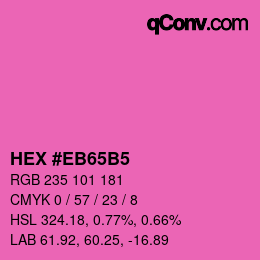 Farbcode: HEX #EB65B5 | qconv.com