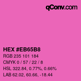 カラーコード: HEX #EB65B8 | qconv.com