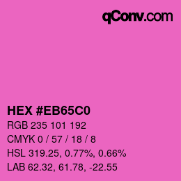 Farbcode: HEX #EB65C0 | qconv.com