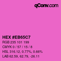 Farbcode: HEX #EB65C7 | qconv.com