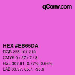 Color code: HEX #EB65DA | qconv.com