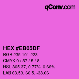 Color code: HEX #EB65DF | qconv.com