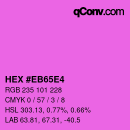 Color code: HEX #EB65E4 | qconv.com