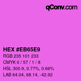 Color code: HEX #EB65E9 | qconv.com