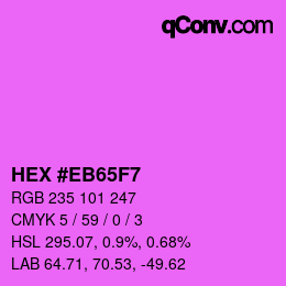 Color code: HEX #EB65F7 | qconv.com