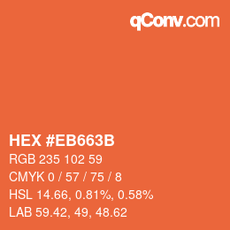 Color code: HEX #EB663B | qconv.com