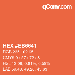 カラーコード: HEX #EB6641 | qconv.com