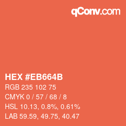 Color code: HEX #EB664B | qconv.com