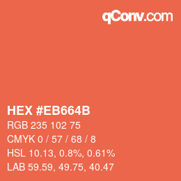 Code couleur: HEX #EB664B | qconv.com