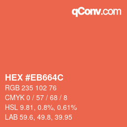 Color code: HEX #EB664C | qconv.com