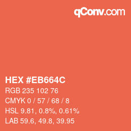 颜色代码: HEX #EB664C | qconv.com