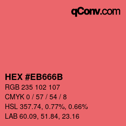 Color code: HEX #EB666B | qconv.com