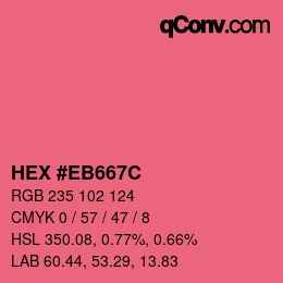 Color code: HEX #EB667C | qconv.com