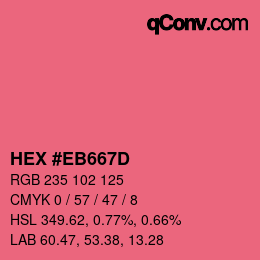 Color code: HEX #EB667D | qconv.com