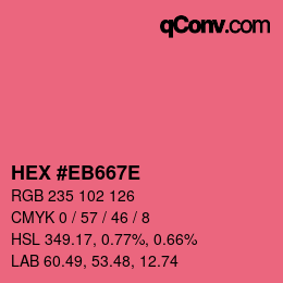 Color code: HEX #EB667E | qconv.com