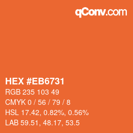 Color code: HEX #EB6731 | qconv.com