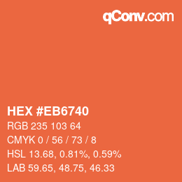Color code: HEX #EB6740 | qconv.com