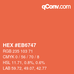 Color code: HEX #EB6747 | qconv.com