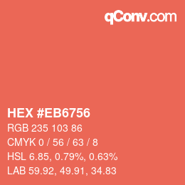 Código de color: HEX #EB6756 | qconv.com