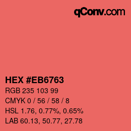 Color code: HEX #EB6763 | qconv.com