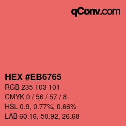 Color code: HEX #EB6765 | qconv.com