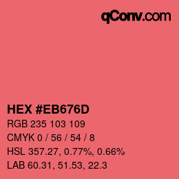 Color code: HEX #EB676D | qconv.com