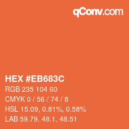 Color code: HEX #EB683C | qconv.com